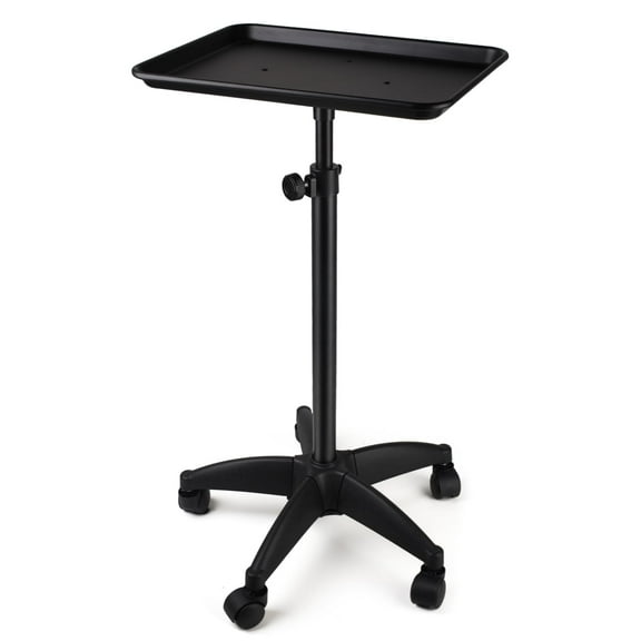 Salon Tray On Wheels Tattoo Tray Rolling Trolley Adjustable Height Storage Utility Cart for Clinic Spa Rolling Tray (Black)