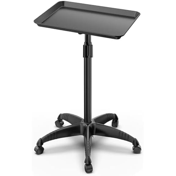 Salon Tray on Wheels, Premium Aluminum Tattoo Tray Rolling Tray, Adjustable Salon Service Rolling Trolley Cart for Clinic Spa(36inch)