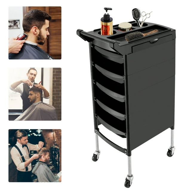 Salon Trolley Cart Rolling Hair Cart Organizer Mobile Barber Station ...