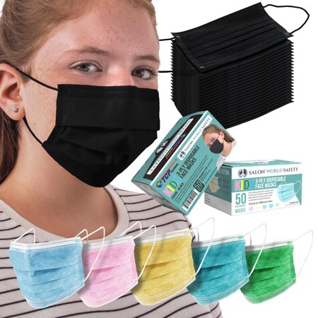 Salon World Disposable Flexible Earloop Face Masks, 50 Count, 2 Pack