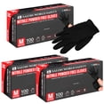 thumbnail image 1 of Salon World Safety Black Nitrile Disposable Gloves, 3 Boxes of 100, Size Medium, 4 Mil Thick - Latex Free, Powder Free, Textured Tips, Food Safe, Comfortable, Extra-Strong Protective Working Gloves, 1 of 7