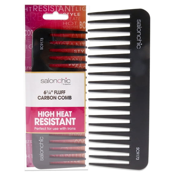 SalonChic Fluff Carbon Comb High Heat Resistant 6.25 , 1 Pc Comb