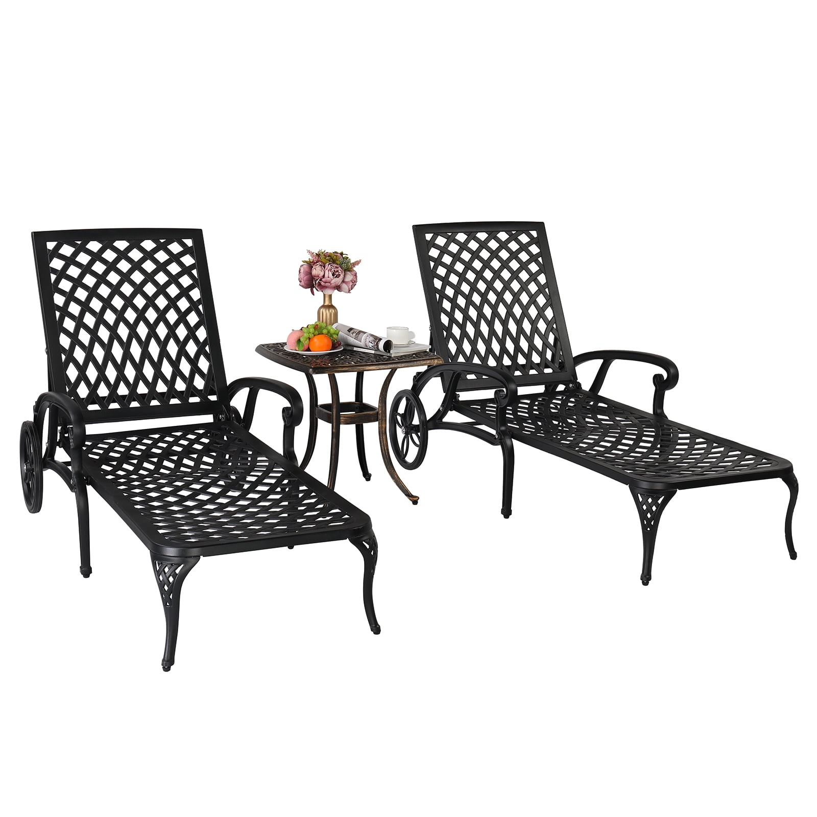 SalonMore 1 Pcs Outdoor Lounge Recling Chair with Adjustable Backrest