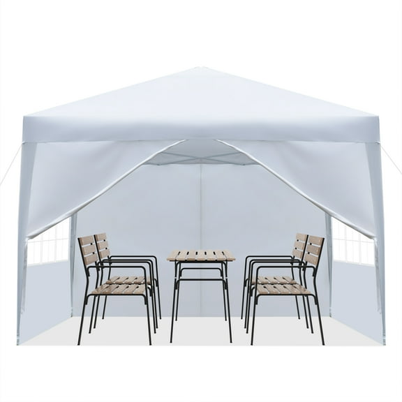 SalonMore 10' x 10' Pop Up Canopy Tent Instant Waterproof Folding Tent w/4 with Carry Bag White