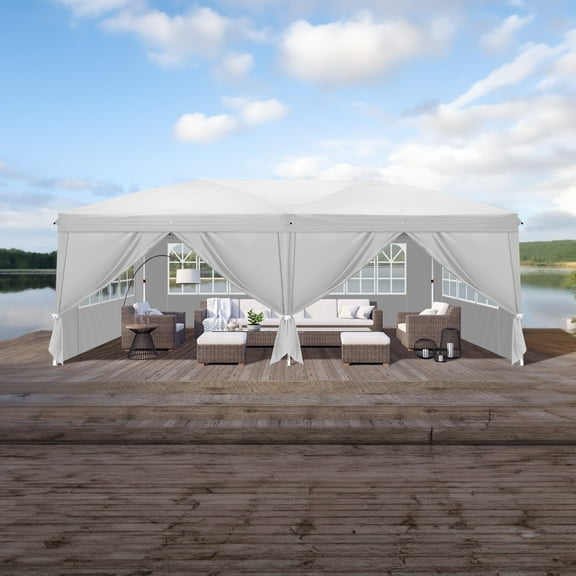 SalonMore 10'x 20' Pop Up Party Tent One Push Setup Gazebo Outdoor Wedding Event Shelter