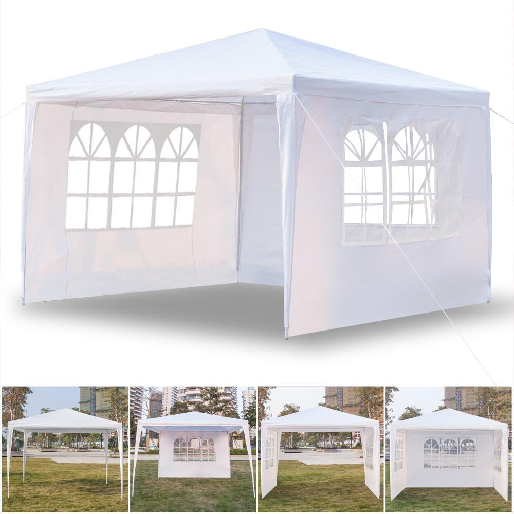 White 10' x 10' Outdoor Canopy Tent with Removable Sidewalls