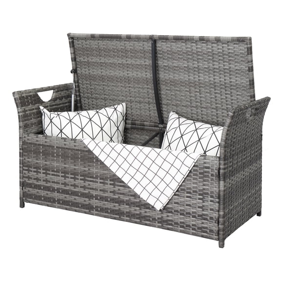 SalonMore 33 gal Wicker Storage Container with Versatile Storage Box and Bench, 2 IN 1 FUNCTION