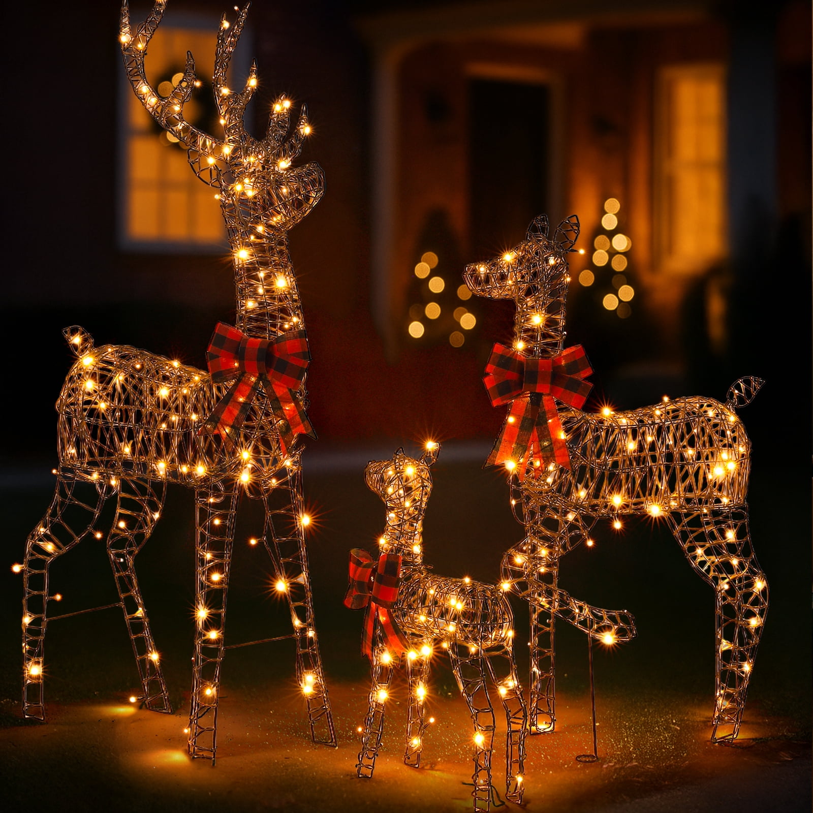 SalonMore 5FT Christmas Outdoor Decoration Reindeer Family Set LED
