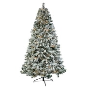 SalonMore 7.5ft 1450 Branch Pre-lit Christmas Tree, Holiday Decoration Flocked Snow Artificial Tree