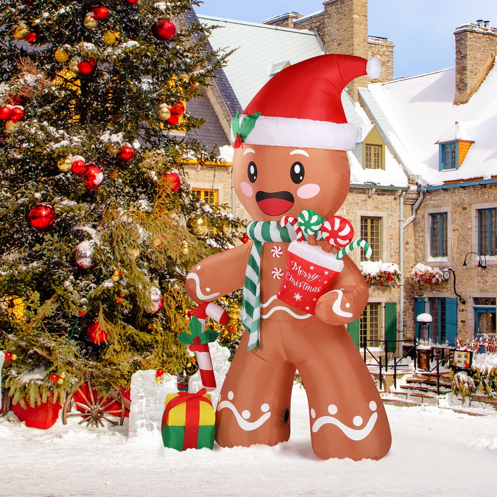 SalonMore 8 Ft Inflatable Gingerbred Man for Outdoor and Holiday ...