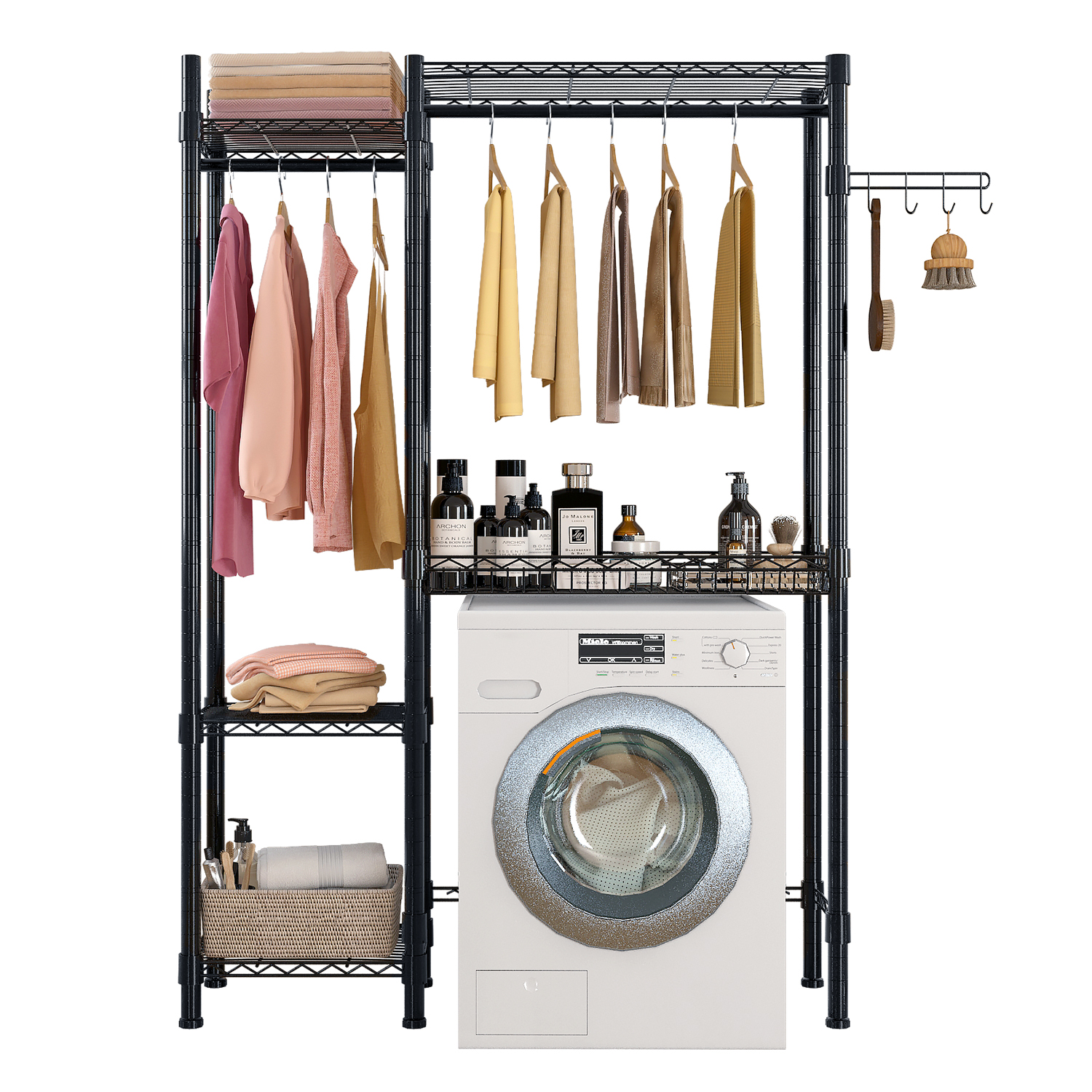 Apparel Wire Racks SalonMore Clothes Rack Wire Garment Rack Closet Rack with 4 Shelves ...