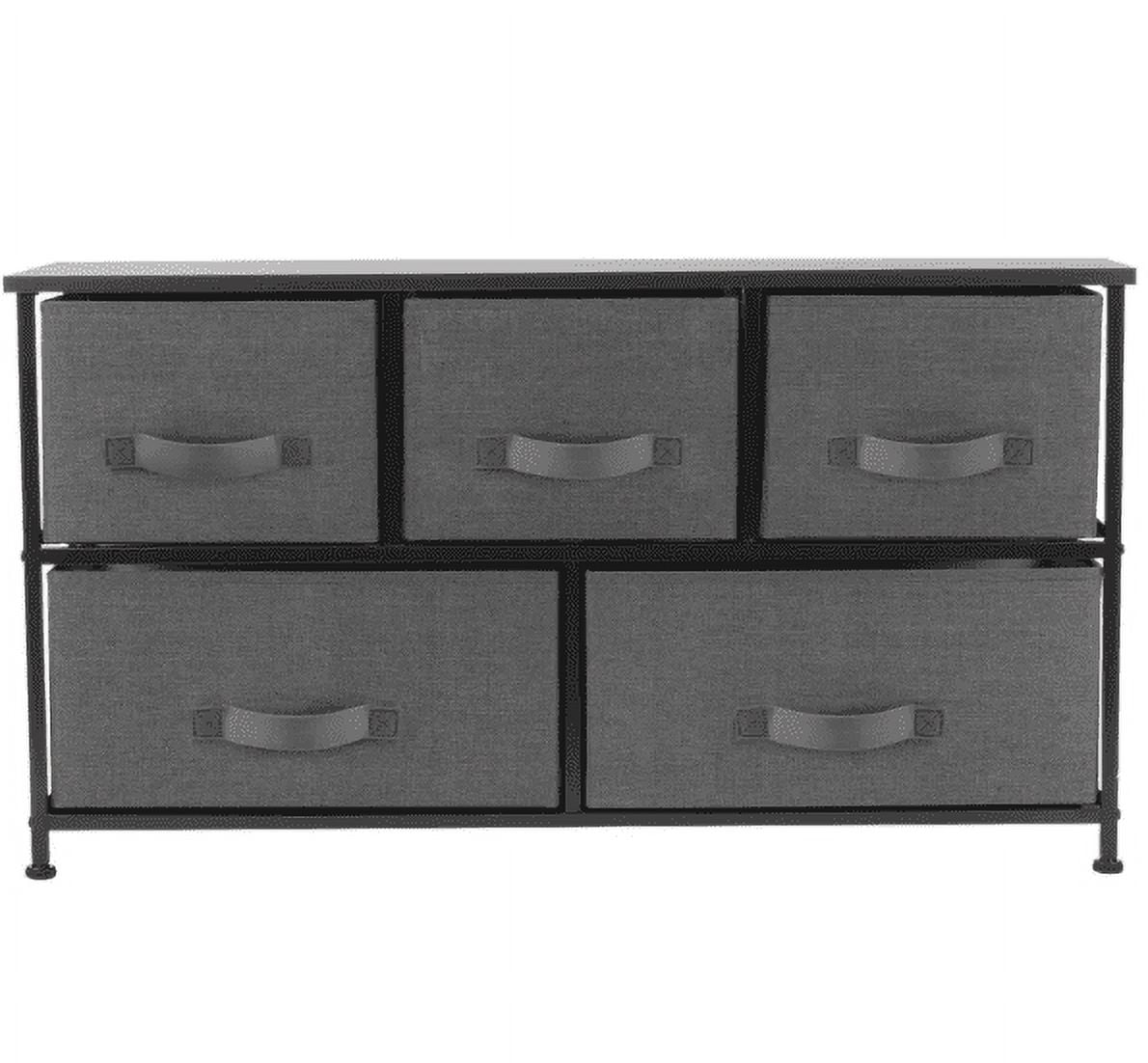 SalonMore 2 Big 5 Small Drawers Dresser, Storage Drawer Organizer, Wide  Chest of Drawers for Closet, Gray 