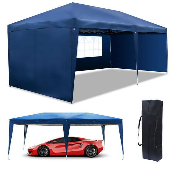 SalonMore EZ Pop Up Canopy Tent Outdoor Folding Patio Gazebo Shade 10'x20' Blue