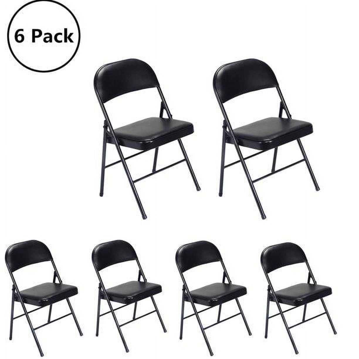 SalonMore Fabric Folding Chair (6 Pack), Black