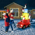 thumbnail image 1 of SalonMore Inflatable Santa Claus Driving Car with 12 ft Christmas Decor, Penguins, Reindeer and Gift Boxes, 1 of 8