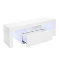 thumbnail image 1 of SalonMore Modern LED TV Stand with Lights & Drawer for Living Room,Bedroom,Office,White, 1 of 11