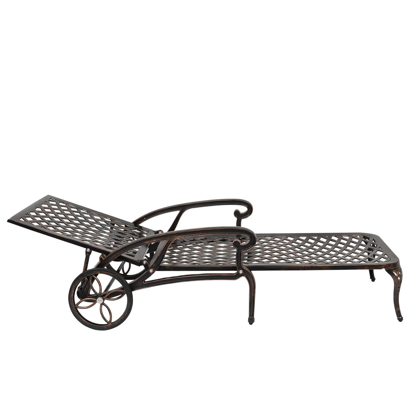 SalonMore Outdoor Aluminum Lounge Bed, Adjustable Chair, Metal Lounge