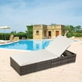 thumbnail image 1 of SalonMore Outdoor Wicker Chaise Lounge With Cushion, Brown Black Gray Optional, 1 of 8