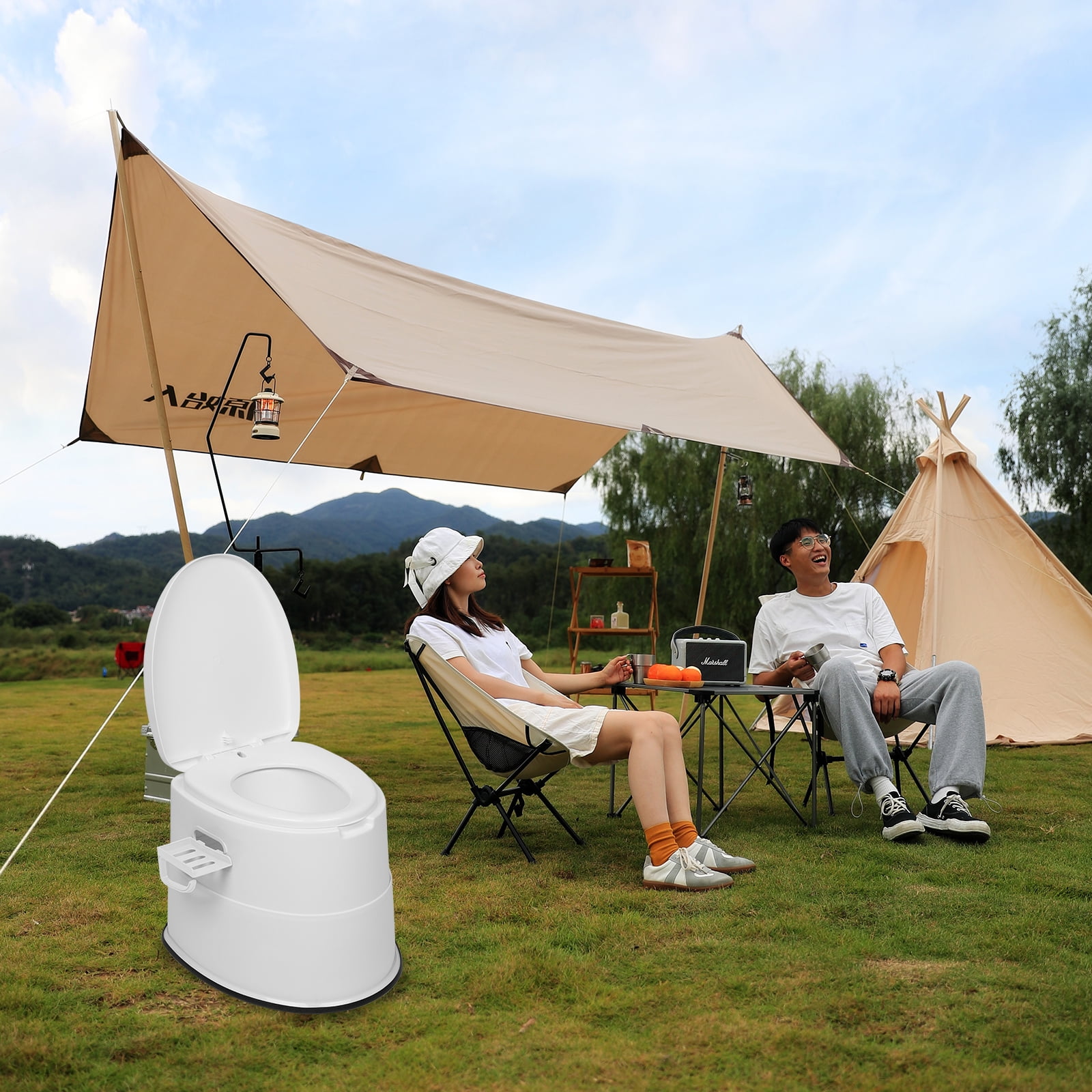 SalonMore Portable Outdoor Camping Toilet, Lightweight Folding