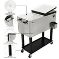 thumbnail image 1 of SalonMore Rolling Cooler 80QT Frozen Warm Function with Shelf Silver, 1 of 8