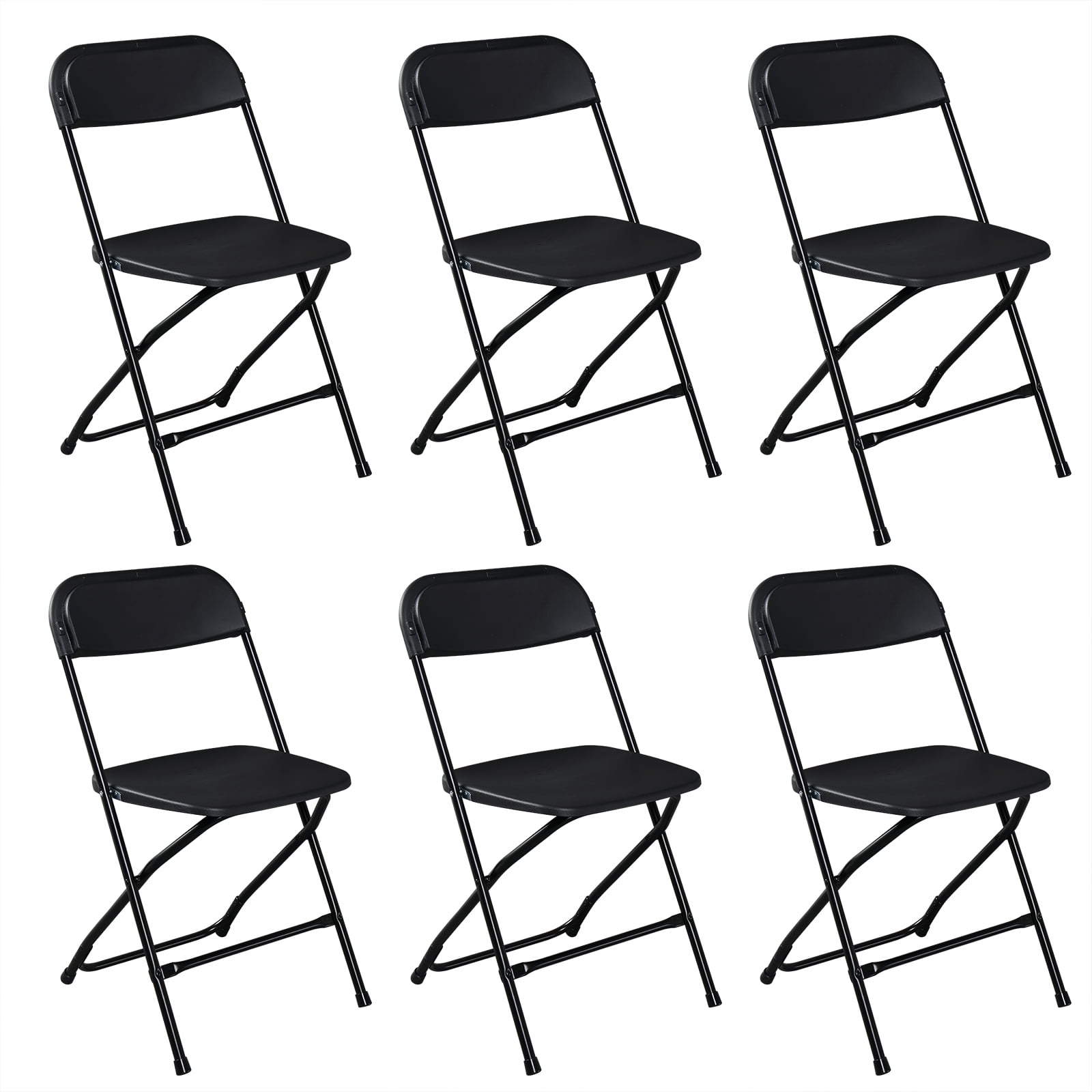 SalonMore Set of 6 Folding Chairs Heavy Duty Steel Frame Plastic