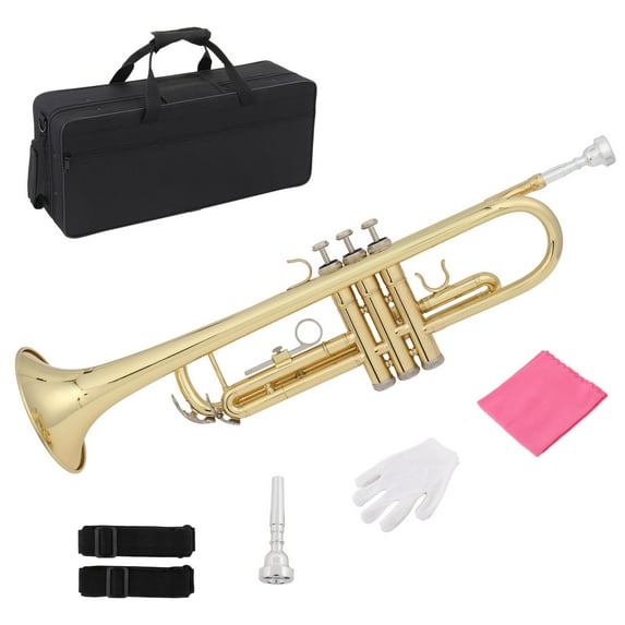 SalonMore Student Brass Bb Trumpet w/Case and Accessories,Gold
