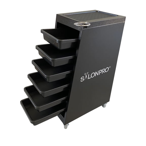 SalonPro 5-Drawer Metal Styling Cabinet Coloring Trolley – Rolling Wheels