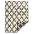 thumbnail image 1 of Linon Salonika Quatrefoil Reversible Woven Wool 5'x8' Rug in Blue, 1 of 10
