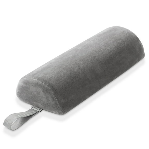 Saloniture 13" x 6" x 3" Half Round Neck Massage Table Bolster Pillow Pad -  Gray Velour