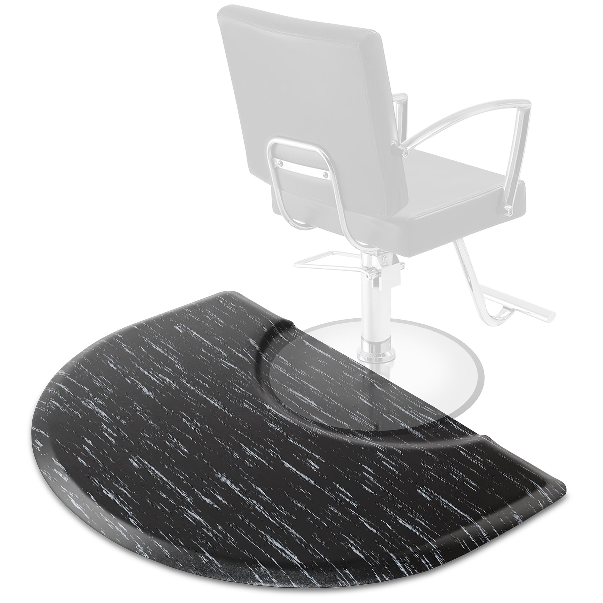 Saloniture 3 Ft X 5 Salon Barber Chair Anti Fatigue Floor Mat Black Semi Circle 1 2 In Thick Com