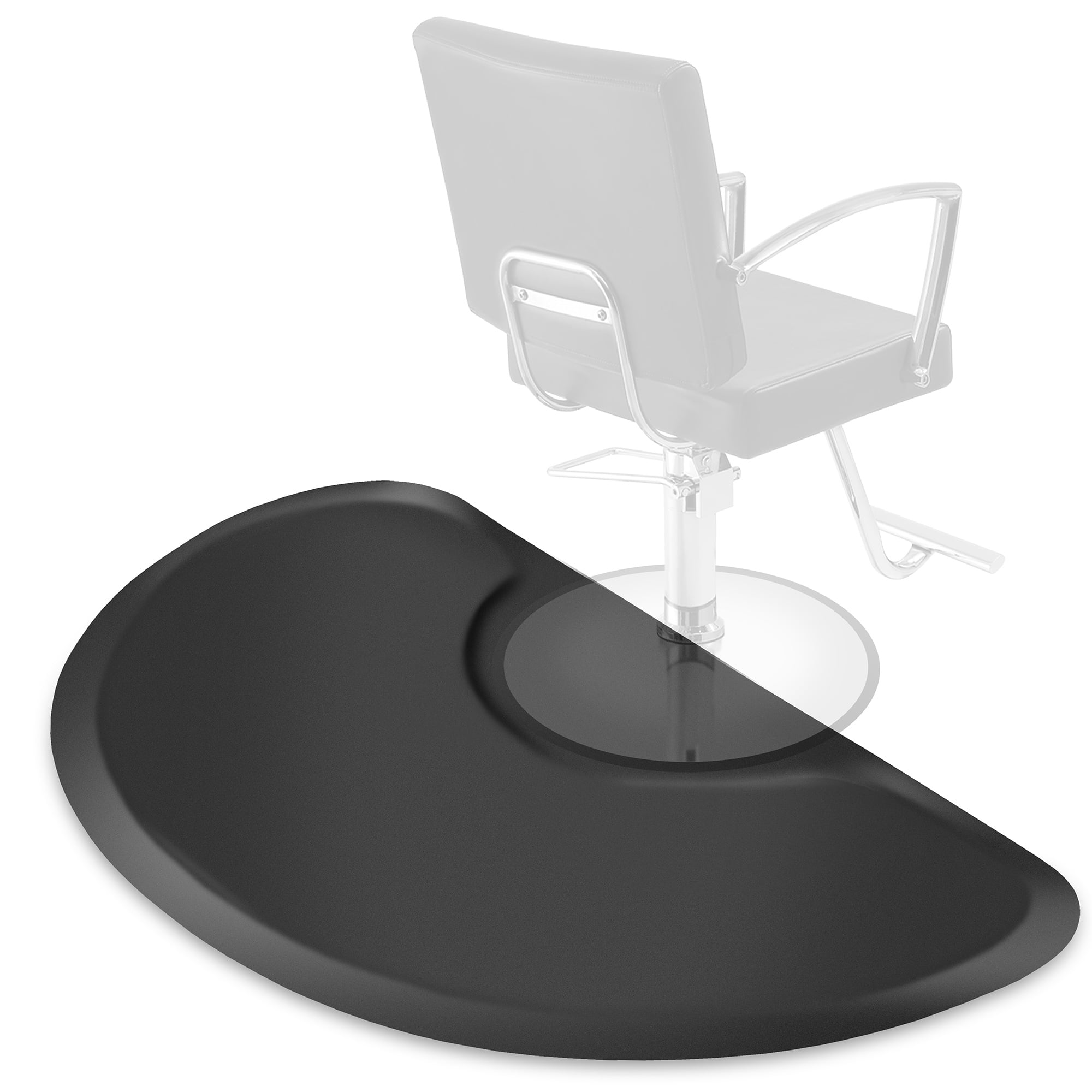 Black Polyurethane Semi Circle Anti-Fatigue Mat for Salon Chairs
