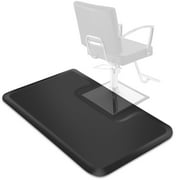 Saloniture 3 ft. x 5 ft. Barber & Salon Floor Mat for Square Chair Base - 1/2 in. Thick Black Rectangle Anti-Fatigue Stylist Station Mat