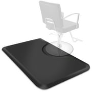 Saloniture 3 ft. x 5 ft. Salon & Barber Shop Chair Anti-Fatigue Floor Mat - Black Rectangle - 1/2 in. Thick