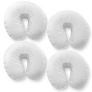 Saloniture 4-Pack Premium 100% Cotton Flannel Face Cradle Covers - Soft Cotton Fitted Massage Table Cradle Cover - White