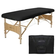 Saloniture Basic Portable Folding Massage Table - Black