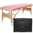 Saloniture Basic Portable Folding Massage Table Pink