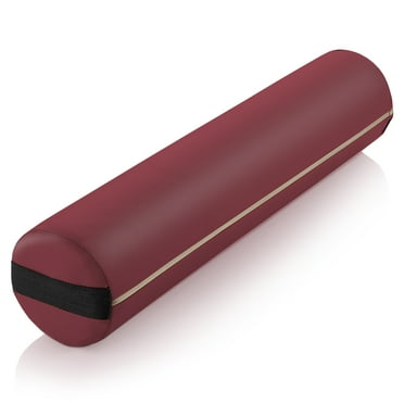 Saloniture Full Round Massage Table Bolster Pillow Pad - 26 x 6 Inch - Burgundy