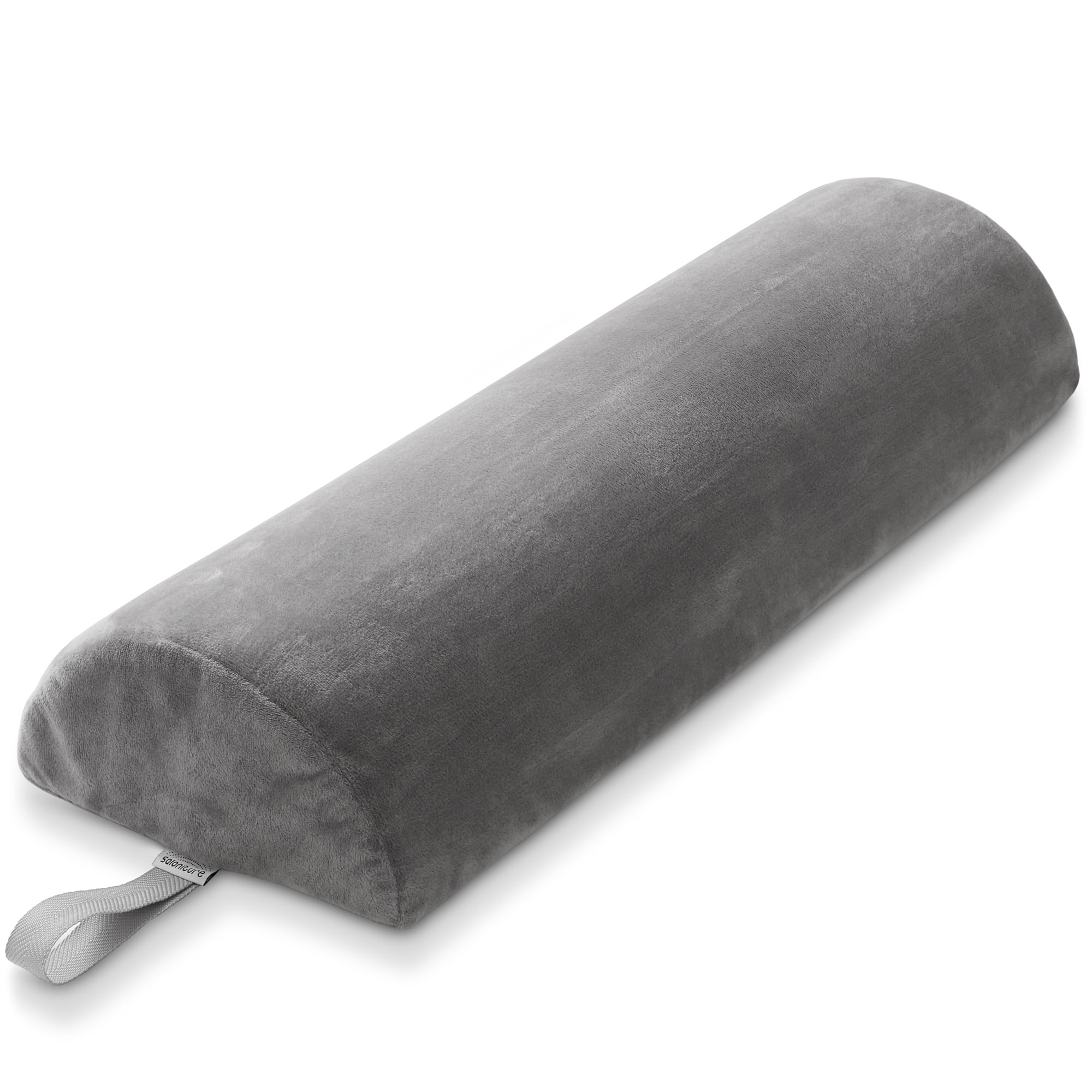 Saloniture Jumbo Half 26" x 9" x 4.5" Round Massage Table Bolster Pillow Pad Gray Velour