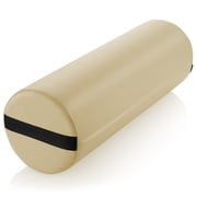 Saloniture Jumbo Round Massage Table Bolster Pillow Pad - 26 x 9 Inch - Cream