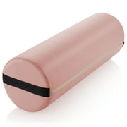 Saloniture Jumbo Round Massage Table Bolster Pillow Pad - 26 x 9 Inch - Pink