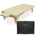 thumbnail image 1 of Saloniture Portable Physical Therapy Massage Table - Low to Ground Stretching Treatment Mat Platform - Cream, 1 of 7