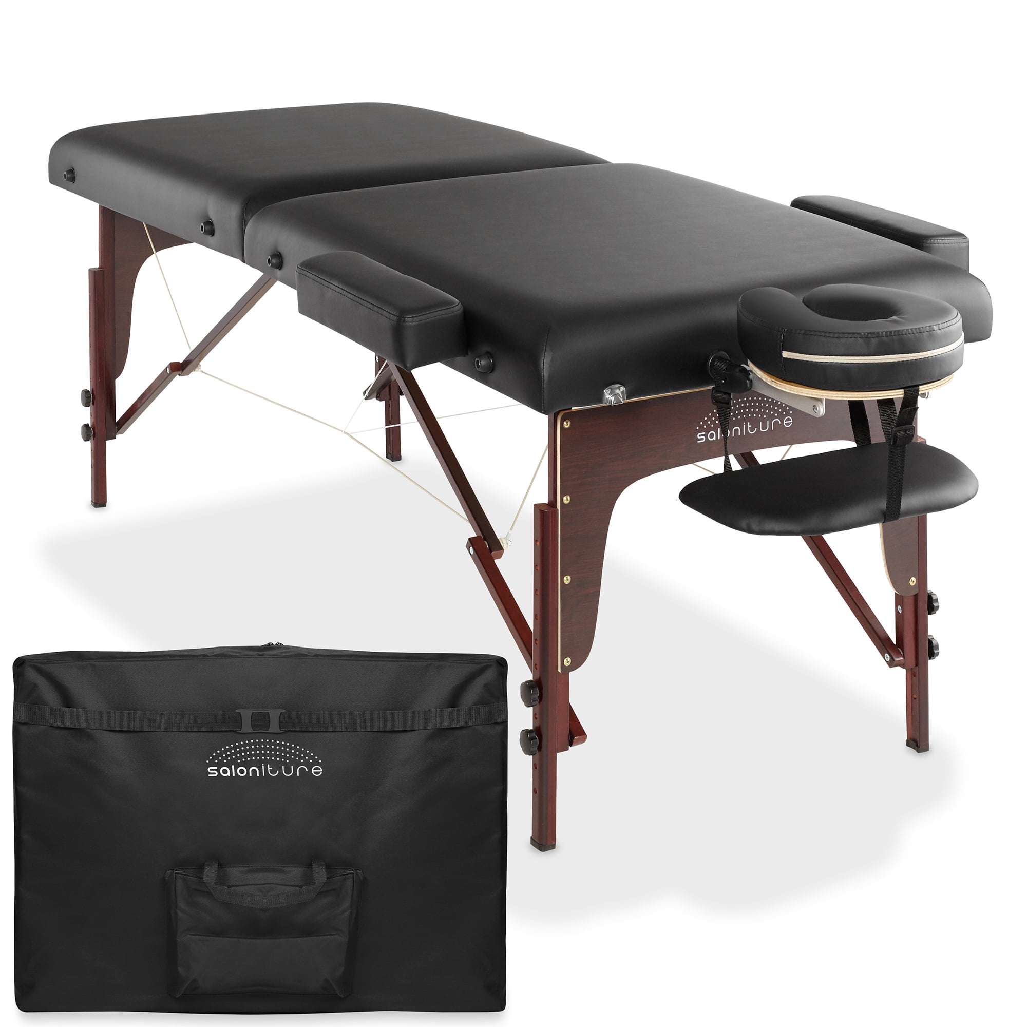 Luxton Home Premium Memory Foam Massage Table With Rolling Case, Washable  Sheets, Thicker and Wider Table - Easy Set up - Foldable & Portable -  Adjustable Height - 550lb Weight Capacity - Premium Wood 