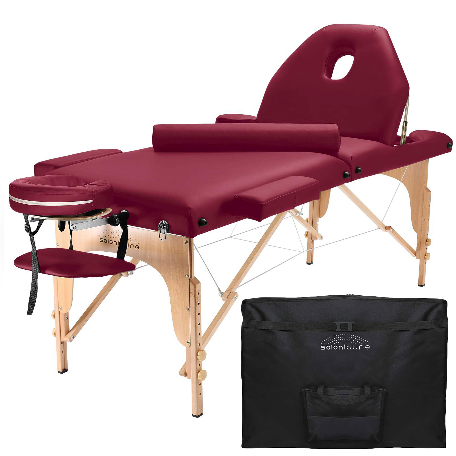 Saloniture Basic Portable Folding Massage Table Cream
