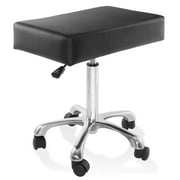 Saloniture Rolling Hydraulic Salon Stool with Large Seat - Adjustable Swivel Chair for Spa, Shop, Salon, Massage, Medical, Work or Office, Black