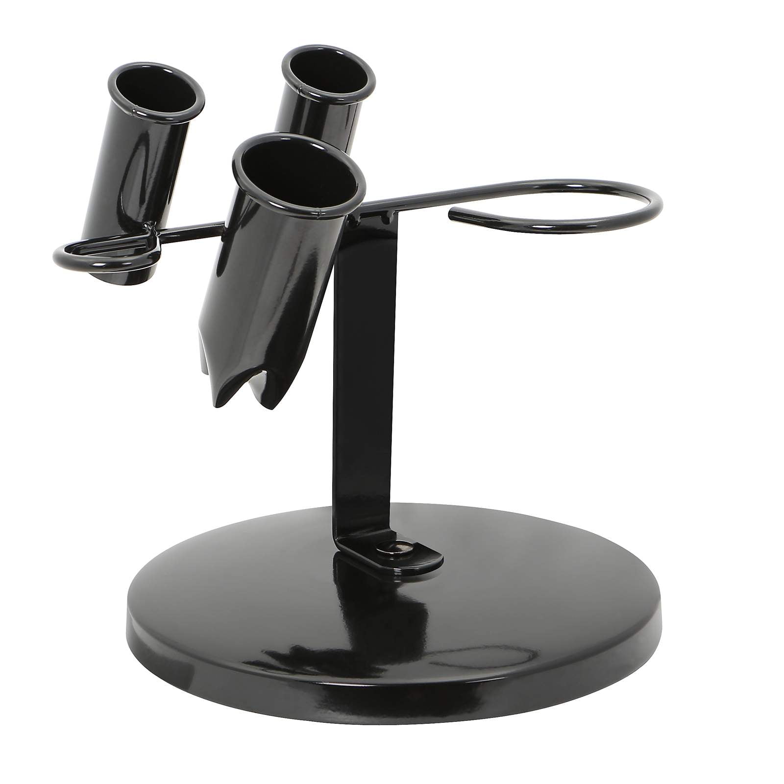 Black High-Grade Steel Tabletop Blow Dryer and Hair Iron Holder