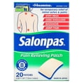 thumbnail image 1 of Salonpas 8 Hour Pain Relief Patch with Camphor and Menthol for Back and Muscles, 20 Count, 1 of 9