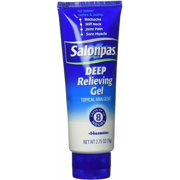 Salonpas Deep Pain Relieving Gel Topical Analgesic Fast Absorbing 2.75 Oz 2 Pack