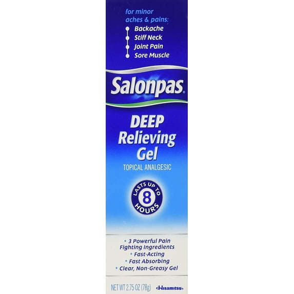 Salonpas Deep Relieving Gel Topical Analgesic, Bone & Joint Health, 2.75 oz