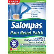 Salonpas Mild to Moderate Pain Relief Patch, Large, 9 Count