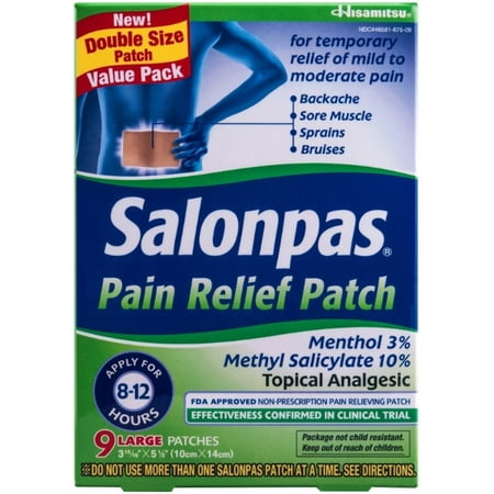 Salonpas Pain Relief Patch Large, 9 ea (Pack of 6)